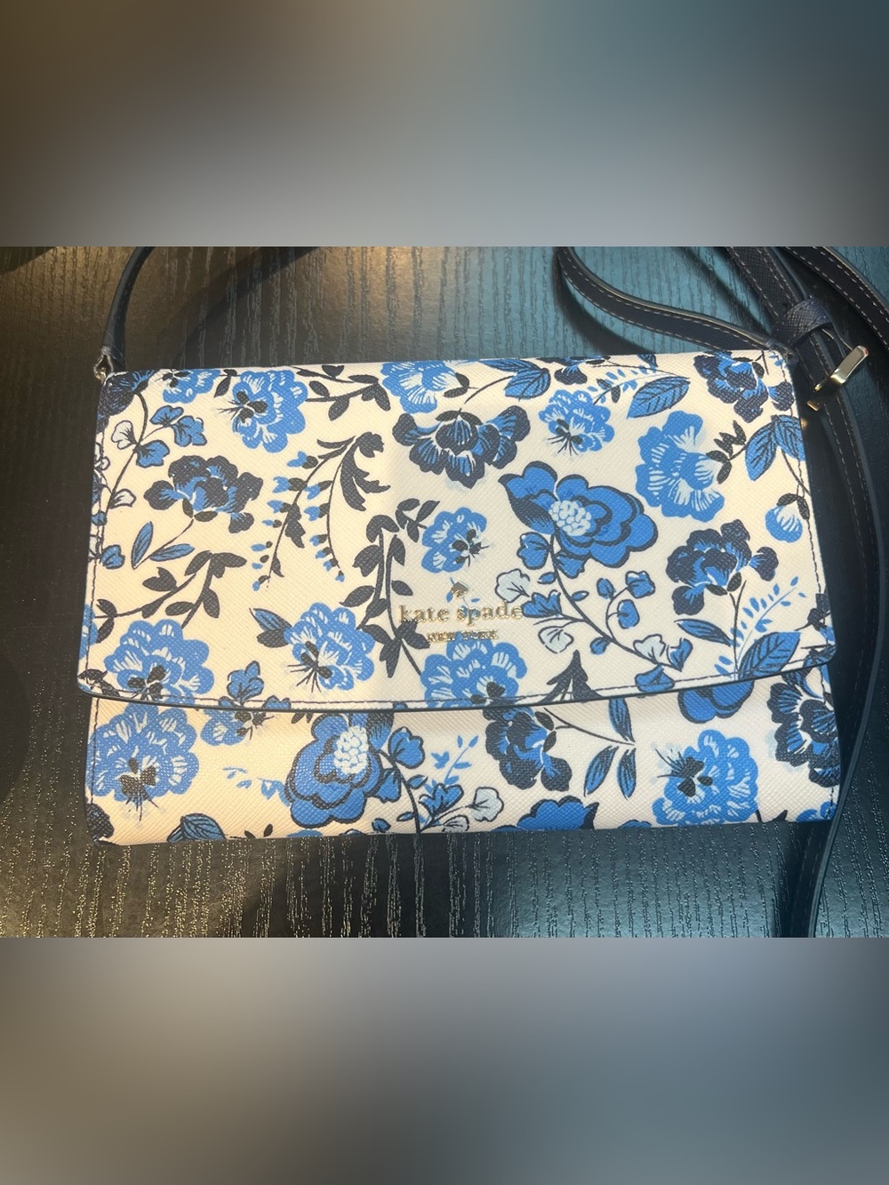 Kate Spade Blue Floral Crossbody Bag new no tags